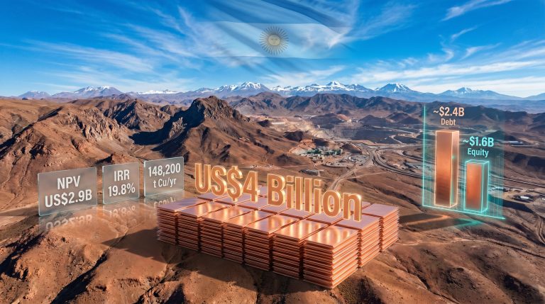 McEwen Copper Los Azules project financing infographic
