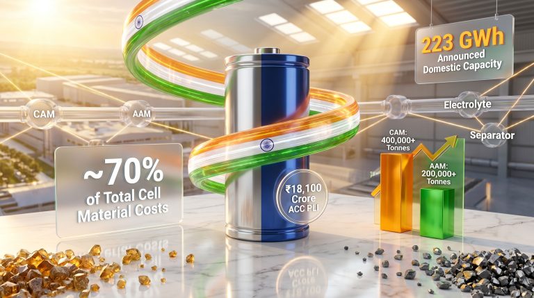 India battery component manufacturing tax incentives infographic