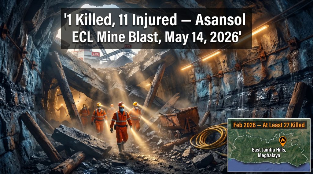 blast in coal mine in eastern India kills one injures 11 scene