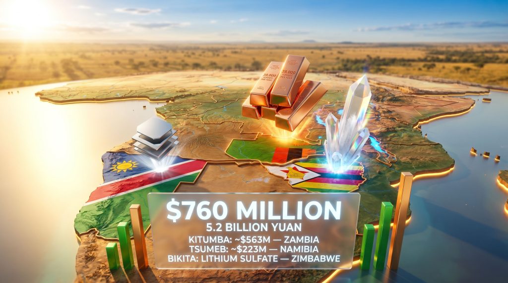 Sinomine seeks $760 million for African lithium and copper projects map illustration