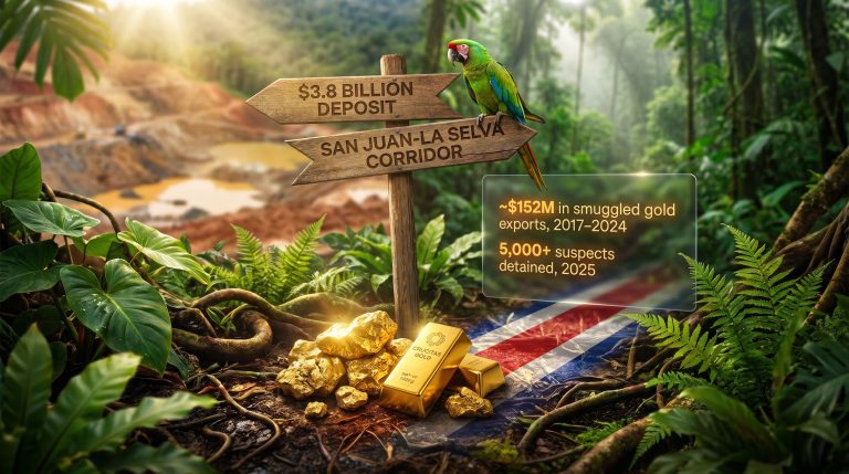 Costa Rica mining in Crucitas rainforest gold scene