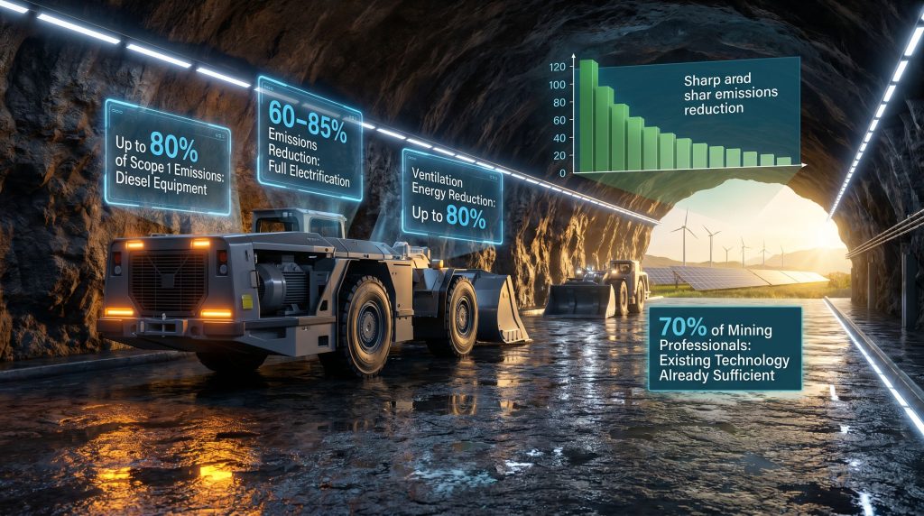 electrification of mining equipment for ESG goals infographic
