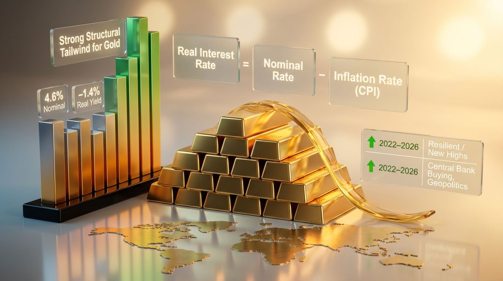 real interest rates and gold trends visualization