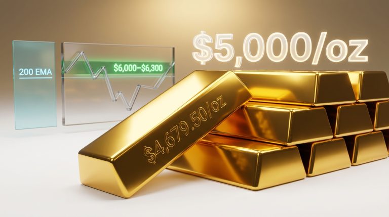 Gold price correction continues toward $5,000/oz