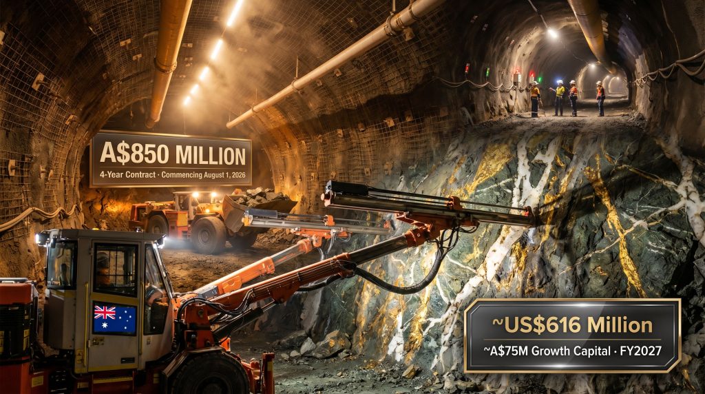 Barminco Bellevue Gold Project contract in WA mine tunnel machinery
