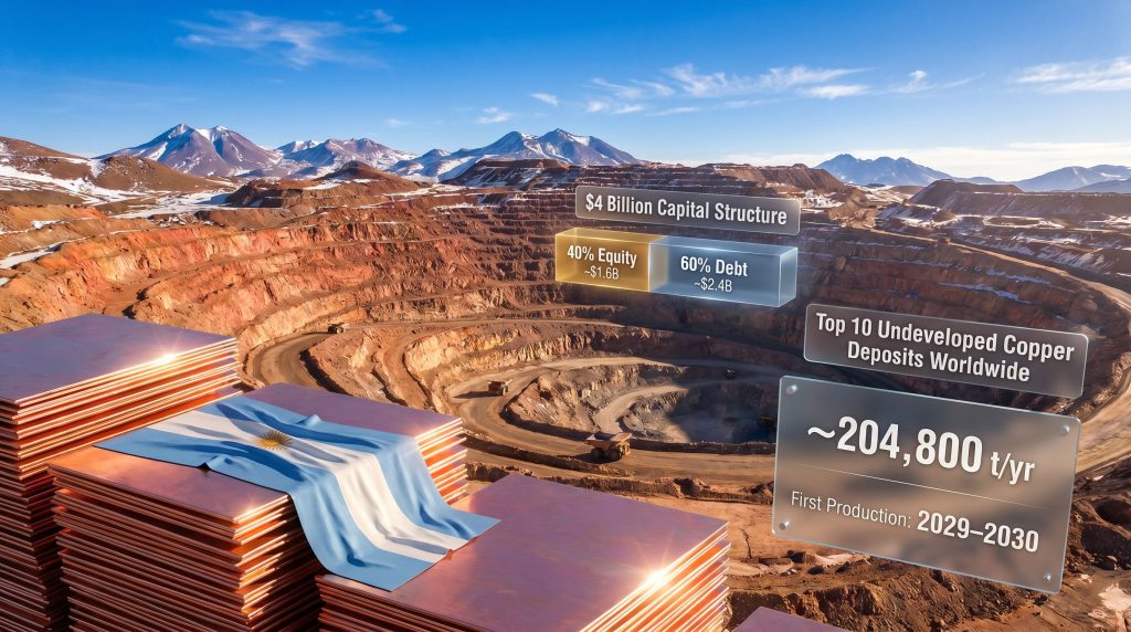 McEwen Copper Los Azules financing mine infographic