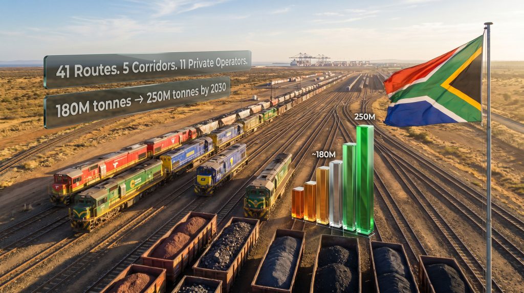 South Africa freight rail network private operators expansion