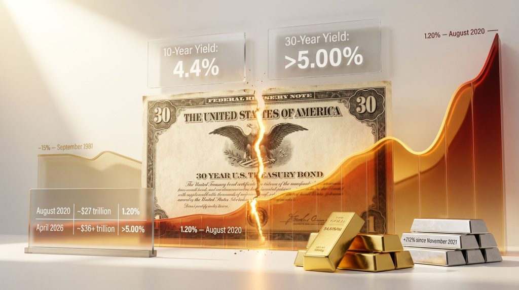 bond market crisis and rising Treasury yields graphic