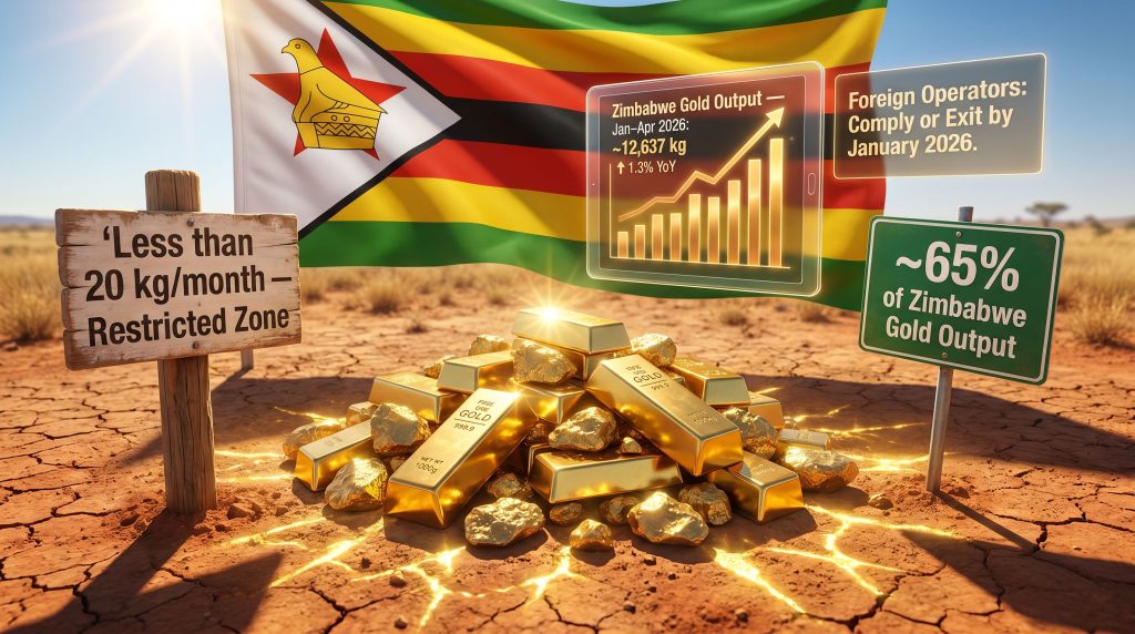 Zimbabwe bans foreign miners from small-scale gold mining graphic
