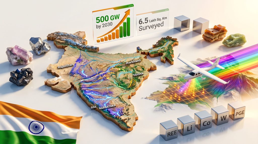 G Kishan Reddy mission mode mining of critical minerals in India map infographic