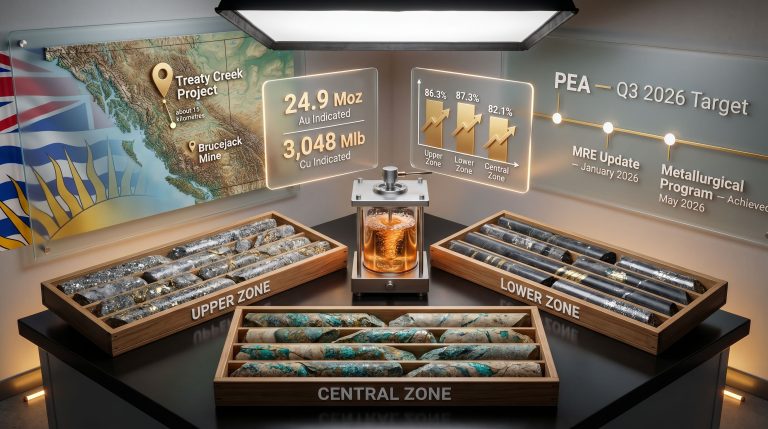 Tudor Gold Goldstorm metallurgical test results infographic display