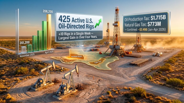 Texas rig count and upstream hiring growth infographic