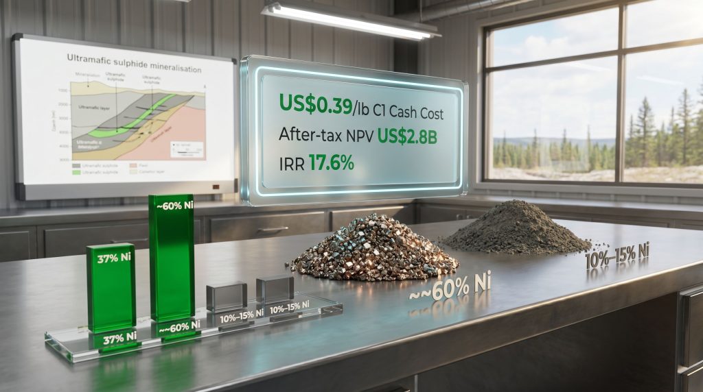Canada Nickel Crawford concentrate grade comparison display