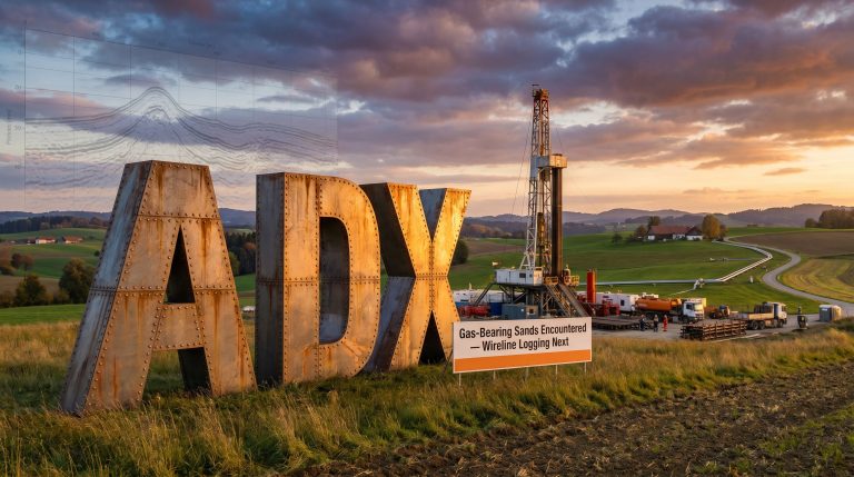 ADX Energy Ltd-ADX-ADX gas drilling site at sunset