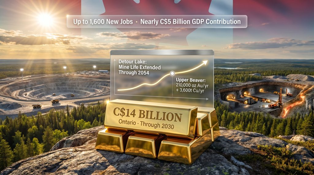 Agnico Eagle Ontario investment in gold mining infographic
