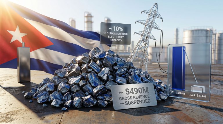 Sherritt Cuba nickel operations shutdown graphic illustration