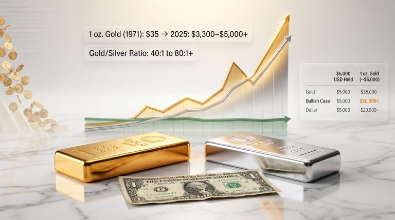 gold and silver versus the dollar chart