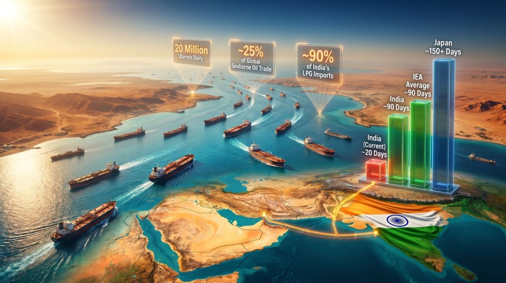 India energy security and Strait of Hormuz infographic