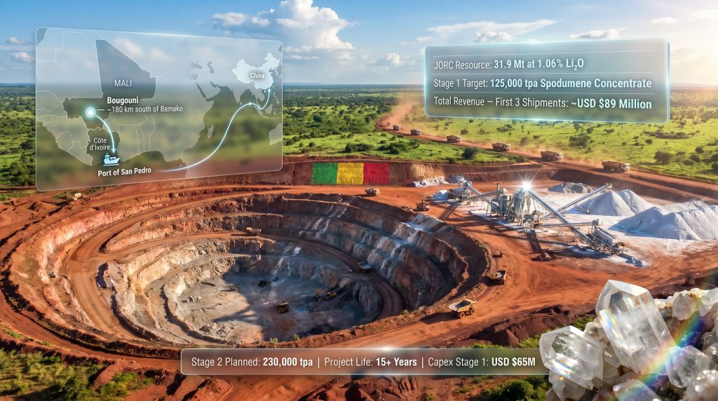 Kodal Bougouni lithium project in Mali mine overview