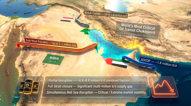 Middle East oil producers bypassing the Strait of Hormuz map