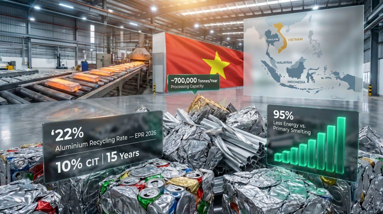 Vietnam aluminium scrap recycling incentives infographic in factory