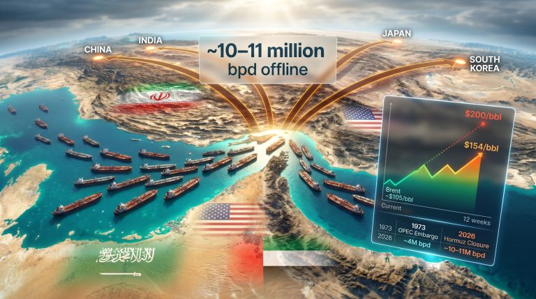 Strait of Hormuz oil supply shock map