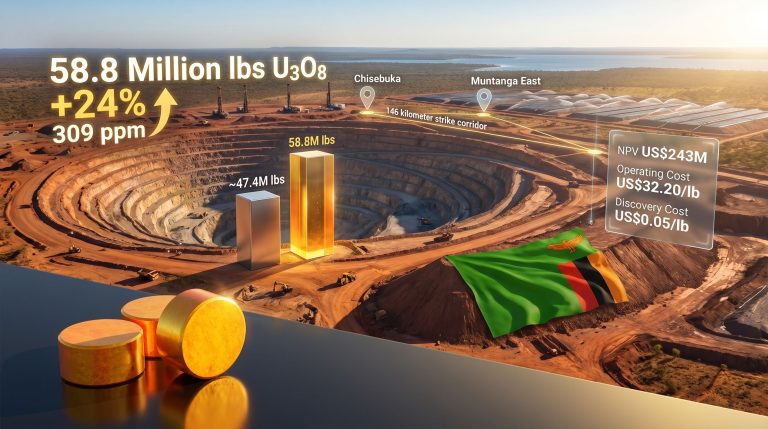 Atomic Eagle Muntanga uranium resource increase infographic