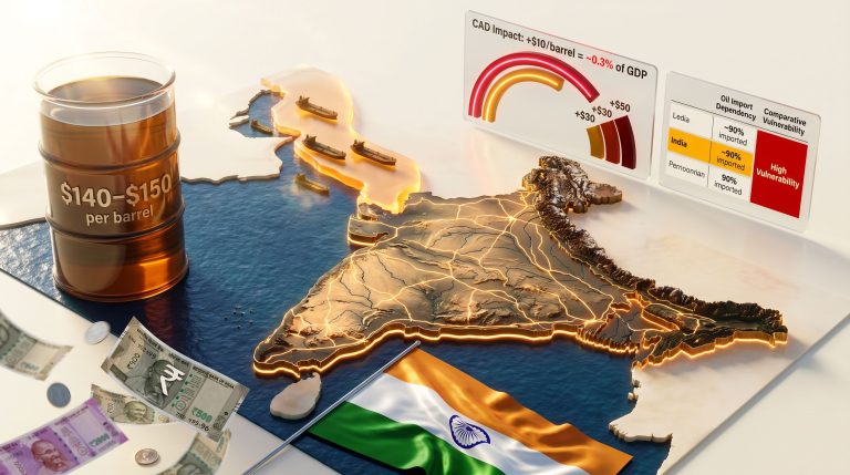 US-Iran war oil price shock in India map