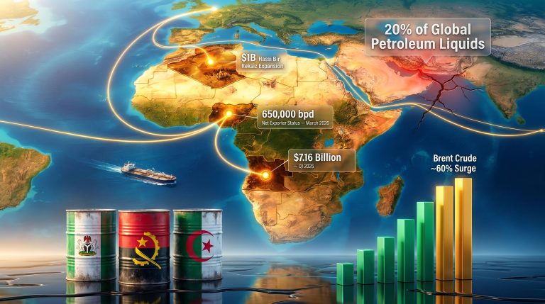 Strait of Hormuz closure impact on African oil exporters map