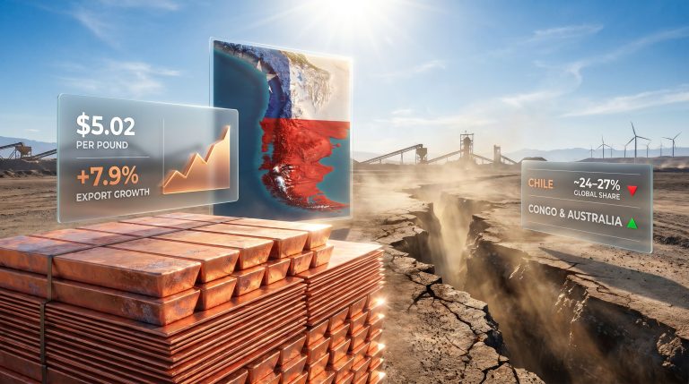 record copper price in Chile mining sector charts