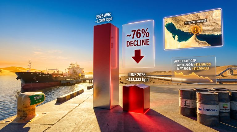 Saudi crude exports to China record low in June chart