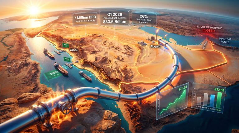 Aramco pipeline exports offset Hormuz disruption map
