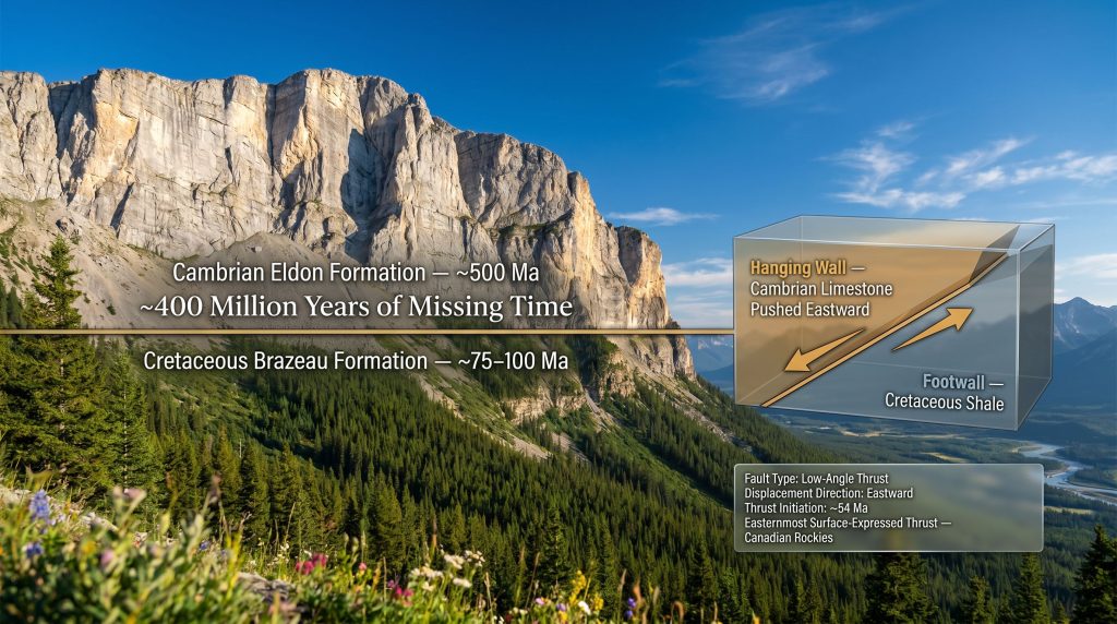 Mount Yamnuska McConnell thrust fault diagram