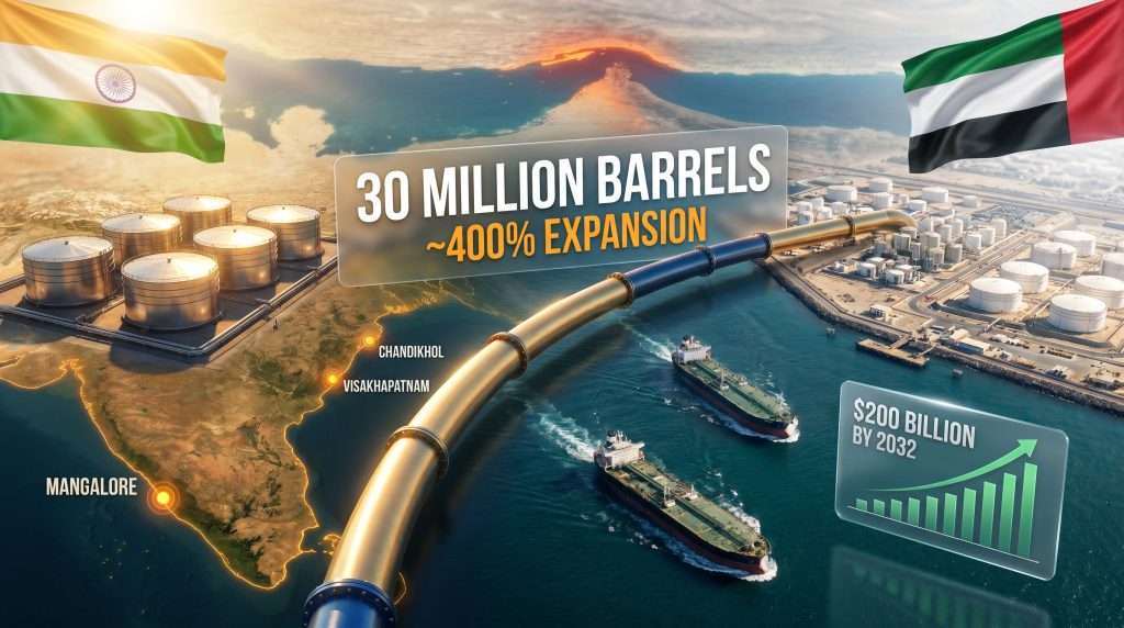 ADNOC crude storage in India 30 million barrels expansion
