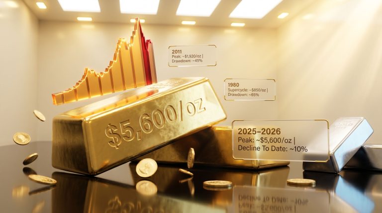 Has the gold bubble burst chart comparison