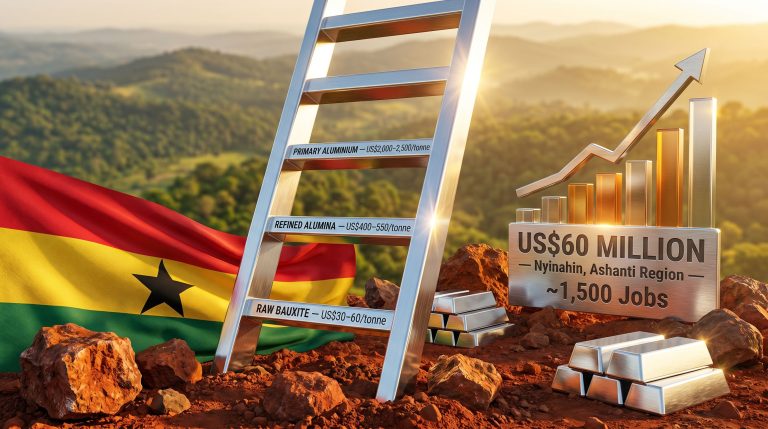 Senyo Hosi Ghana bauxite and aluminium growth infographic