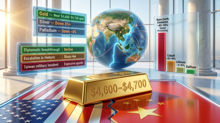 gold as a gauge of US China tensions and Taiwan risk chart