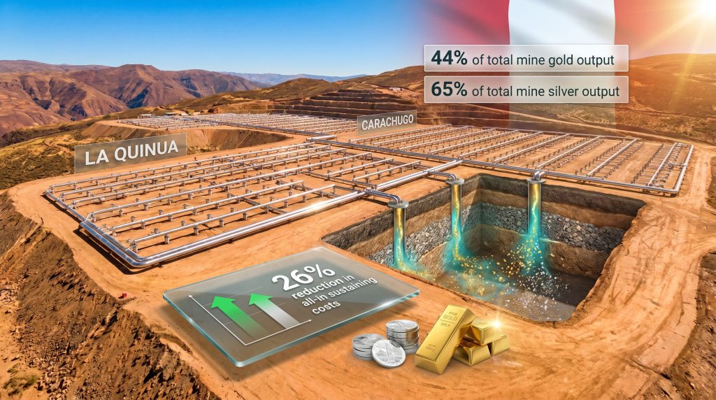 Yanacocha Injection Leaching mining process infographic