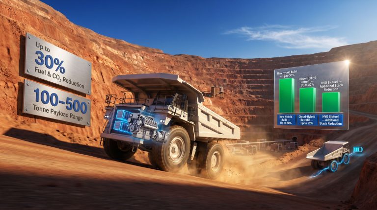 Rolls-Royce hybrid haul truck in mine