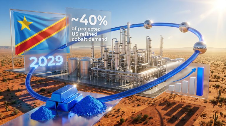 US cobalt refinery supply deal with Congo refinery pipeline graphic