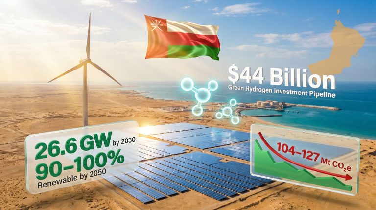 Oman net zero emissions roadmap 2050 renewable targets