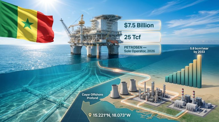Senegal Yakaar-Teranga gas development offshore platform infographic