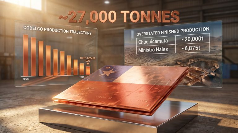 Codelco copper production overestimated by 27000 tons infographic