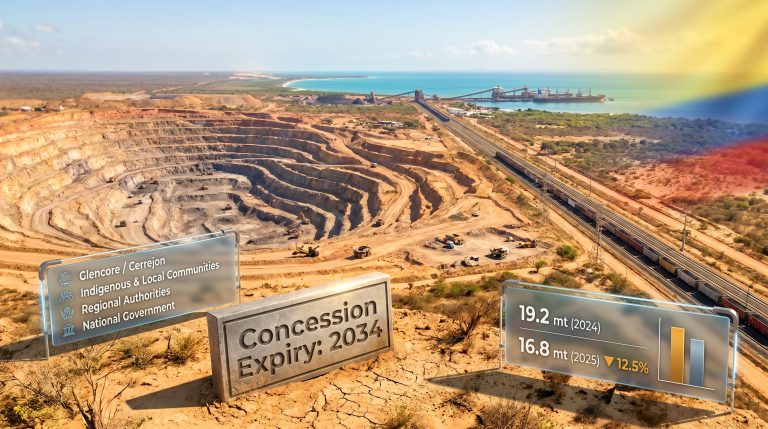 Glencore Cerrejon mine closure talks in Colombia infographic