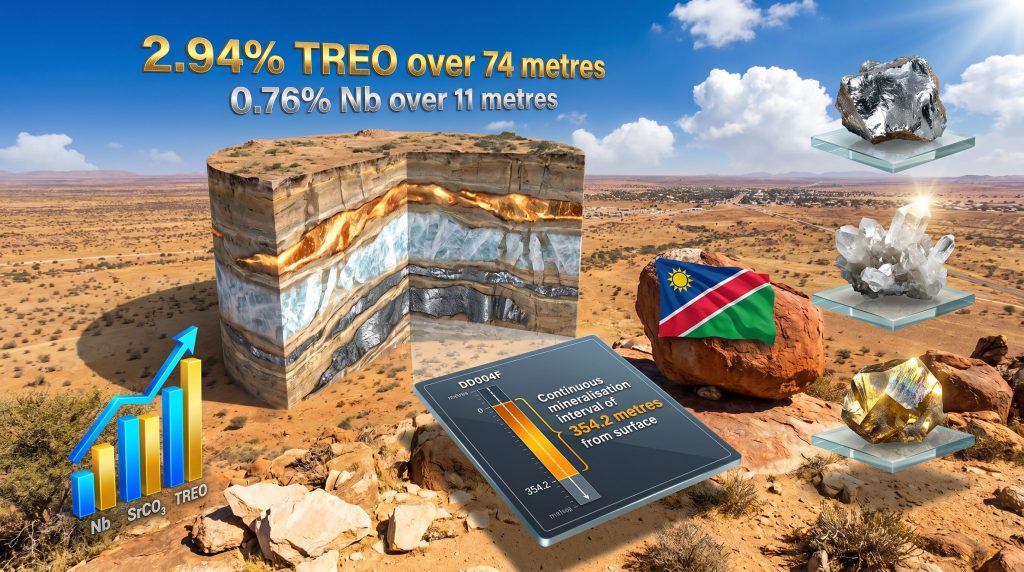 Aldoro Resources Kameelburg niobium and strontium discovery graphic