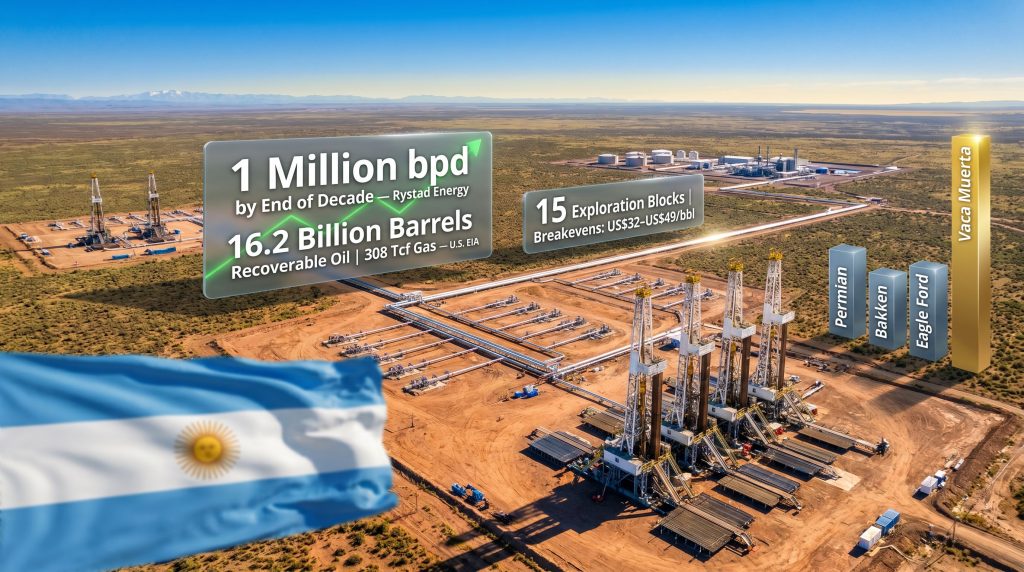 Argentina Vaca Muerta acreage offering infographic