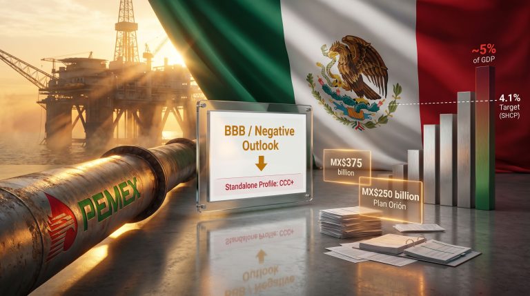 S&P revises PEMEX outlook to negative graphic