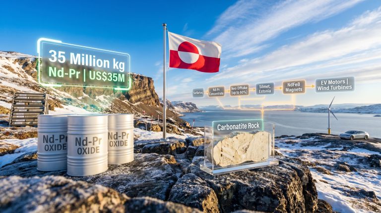 Greenland Mines Sarfartoq rare earths project acquisition infographic