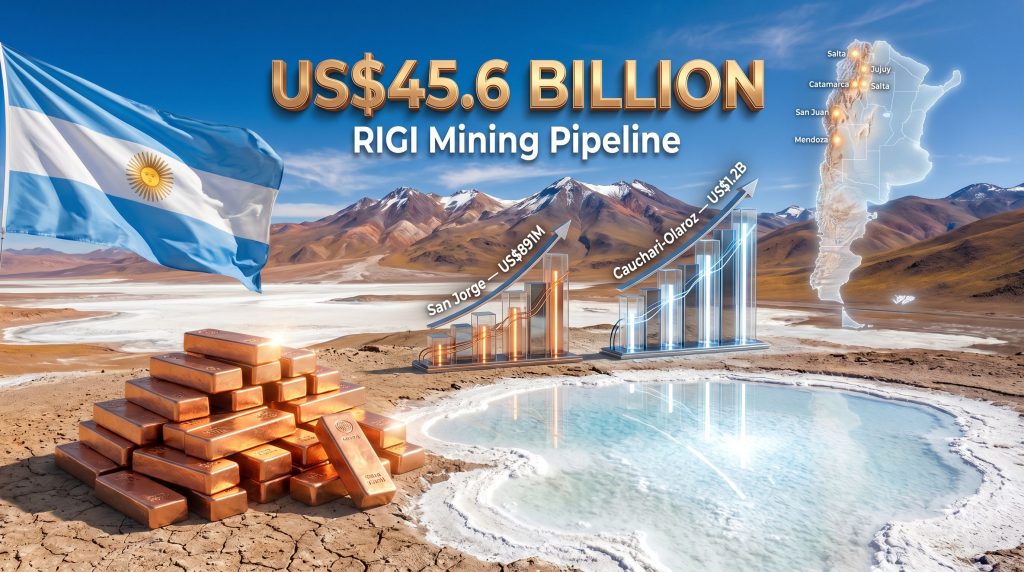 Argentina RIGI mining projects pipeline infographic