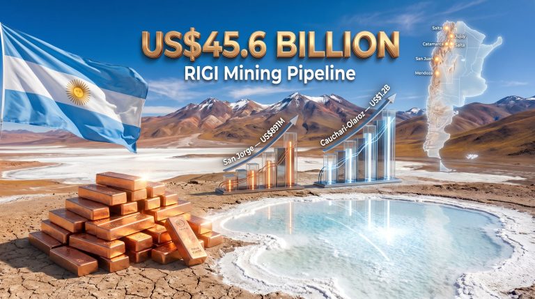 Argentina RIGI mining projects pipeline infographic
